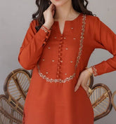 Grace Z-(S248) - Stitched Embroided 2pc lawn dress